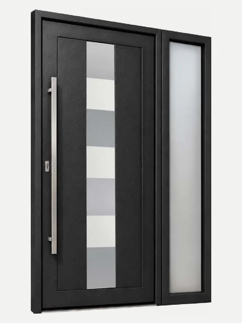 Puerta de entrada serie Cuadrado con fijo lateral acristalado